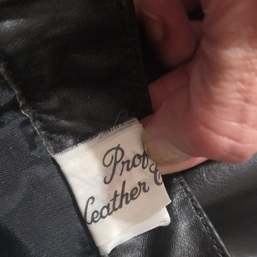 Vintage 90s Black Leather Skirt 5/6 High Waisted Mini Genuine Leather - Picture 8 of 11